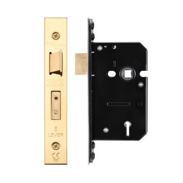 Click Here To Enlarge This Photo Of ZUKS564PVD - Zoo Hardware Architectural Heavy Duty 5 Lever Sashlock 64mm &lpar;45mm backset&rpar; PVD Stainless Brass