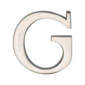 C1565 2 G-PNF Heritage Brass Alphabet G Pin Fix 51mm &lpar;2"&rpar; Polished Nickel Finish