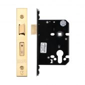ZUKS76EPPVD - Zoo Hardware Architectural Heavy Duty Euro Profile Sashlock 76mm &lpar;57mm backset&rpar; PVD Stainless Brass