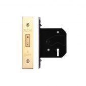 ZURD364PVD - Zoo Hardware 3 Lever Replacement Deadlock 64mm &lpar;45mm backset&rpar; PVD Stainless Brass