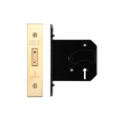 ZURD376PVD - Zoo Hardware 3 Lever Replacement Deadlock 76mm &lpar;57mm backset&rpar; PVD Stainless Brass