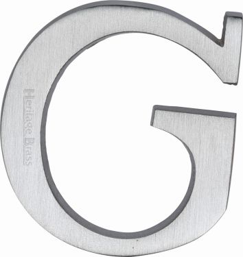 Click Here To Enlarge This Photo Of C1565 2 G-SC Heritage Brass Alphabet G Pin Fix 51mm &lpar;2"&rpar; Satin Chrome Finish