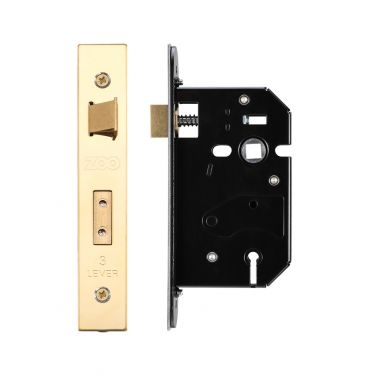 Click Here To Enlarge This Photo Of ZURS364PVD - Zoo Hardware 3 Lever Replacement Sashlock 64mm &lpar;45mm backset&rpar; PVD Stainless Brass