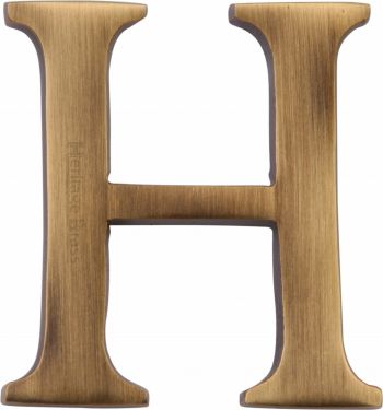 Click Here To Enlarge This Photo Of C1565 2 H-AT Heritage Brass Alphabet H Pin Fix 51mm &lpar;2"&rpar; Antique Brass Finish