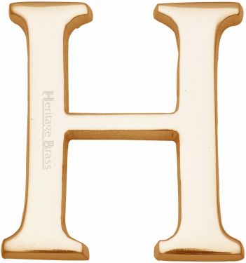 Click Here To Enlarge This Photo Of C1565 2 H-PB Heritage Brass Alphabet H Pin Fix 51mm &lpar;2"&rpar; Polished Brass Finish