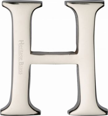 Click Here To Enlarge This Photo Of C1565 2 H-PNF Heritage Brass Alphabet H Pin Fix 51mm &lpar;2"&rpar; Polished Nickel Finish