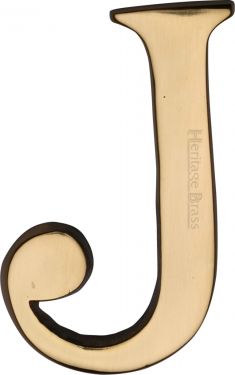 Click Here To Enlarge This Photo Of C1565 2 J-PB Heritage Brass Alphabet J Pin Fix 51mm &lpar;2"&rpar; Polished Brass Finish