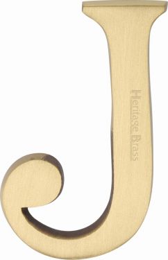 Click Here To Enlarge This Photo Of C1565 2 J-SB Heritage Brass Alphabet J Pin Fix 51mm &lpar;2"&rpar; Satin Brass Finish