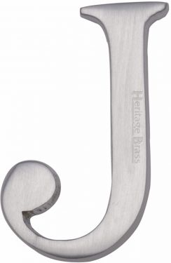 Click Here To Enlarge This Photo Of C1565 2 J-SC Heritage Brass Alphabet J Pin Fix 51mm &lpar;2"&rpar; Satin Chrome Finish