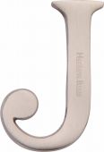 C1565 2 J-SN Heritage Brass Alphabet J Pin Fix 51mm &lpar;2"&rpar; Satin Nickel Finish