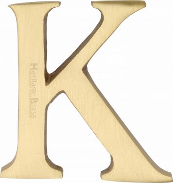 Click Here To Enlarge This Photo Of C1565 2 K-SB Heritage Brass Alphabet K Pin Fix 51mm &lpar;2"&rpar; Satin Brass Finish