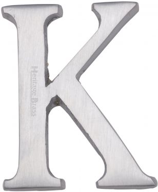 Click Here To Enlarge This Photo Of C1565 2 K-SC Heritage Brass Alphabet K Pin Fix 51mm &lpar;2"&rpar; Satin Chrome Finish