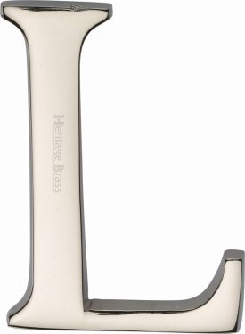 Click Here To Enlarge This Photo Of C1565 2 L-PNF Heritage Brass Alphabet L Pin Fix 51mm &lpar;2"&rpar; Polished Nickel Finish