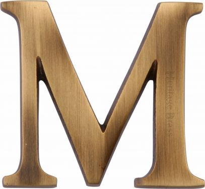 Click Here To Enlarge This Photo Of C1565 2 M-AT Heritage Brass Alphabet M Pin Fix 51mm &lpar;2"&rpar; Antique Brass Finish