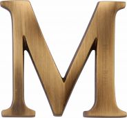C1565 2 M-AT Heritage Brass Alphabet M Pin Fix 51mm &lpar;2"&rpar; Antique Brass Finish