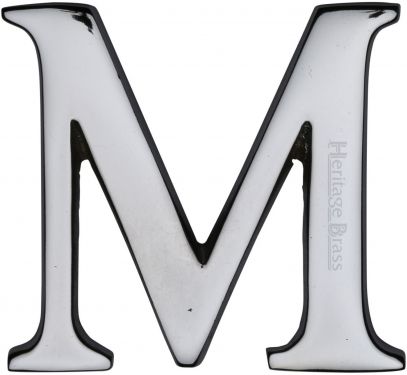 Click Here To Enlarge This Photo Of C1565 2 M-PC Heritage Brass Alphabet M Pin Fix 51mm &lpar;2"&rpar; Polished Chrome Finish