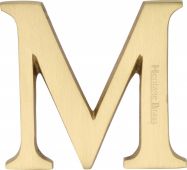 C1565 2 M-SB Heritage Brass Alphabet M Pin Fix 51mm &lpar;2"&rpar; Satin Brass Finish