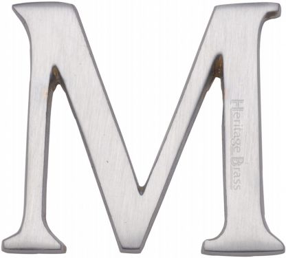 Click Here To Enlarge This Photo Of C1565 2 M-SC Heritage Brass Alphabet M Pin Fix 51mm &lpar;2"&rpar; Satin Chrome Finish