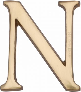 Click Here To Enlarge This Photo Of C1565 2 N-PB Heritage Brass Alphabet N Pin Fix 51mm &lpar;2"&rpar; Polished Brass Finish