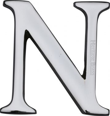Click Here To Enlarge This Photo Of C1565 2 N-PC Heritage Brass Alphabet N Pin Fix 51mm &lpar;2"&rpar; Polished Chrome Finish