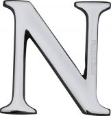C1565 2 N-PC Heritage Brass Alphabet N Pin Fix 51mm &lpar;2"&rpar; Polished Chrome Finish
