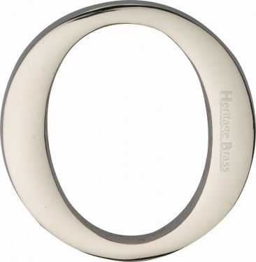 Click Here To Enlarge This Photo Of C1565 2 O-PNF Heritage Brass Alphabet O Pin Fix 51mm &lpar;2"&rpar; Polished Nickel Finish