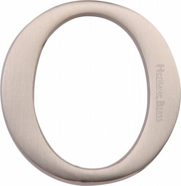 Click Here To Enlarge This Photo Of C1565 2 O-SN Heritage Brass Alphabet O Pin Fix 51mm &lpar;2"&rpar; Satin Nickel Finish