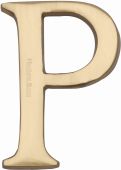 C1565 2 P-PB Heritage Brass Alphabet P Pin Fix 51mm &lpar;2"&rpar; Polished Brass Finish
