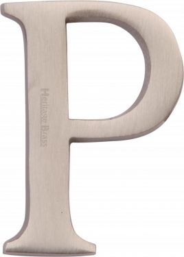 Click Here To Enlarge This Photo Of C1565 2 P-SN Heritage Brass Alphabet P Pin Fix 51mm &lpar;2"&rpar; Satin Nickel Finish