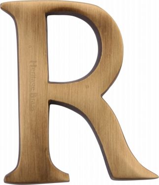 Click Here To Enlarge This Photo Of C1565 2 R-AT Heritage Brass Alphabet R Pin Fix 51mm &lpar;2"&rpar; Antique Brass Finish