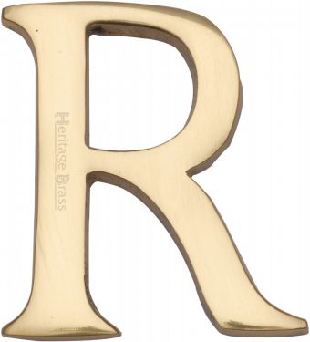 Click Here To Enlarge This Photo Of C1565 2 R-PB Heritage Brass Alphabet R Pin Fix 51mm &lpar;2"&rpar; Polished Brass Finish