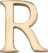 C1565 2 R-PB Heritage Brass Alphabet R Pin Fix 51mm &lpar;2"&rpar; Polished Brass Finish