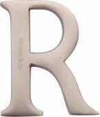 C1565 2 R-SN Heritage Brass Alphabet R Pin Fix 51mm &lpar;2"&rpar; Satin Nickel Finish