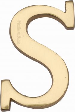 Click Here To Enlarge This Photo Of C1565 2 S-PB Heritage Brass Alphabet S Pin Fix 51mm &lpar;2"&rpar; Polished Brass Finish