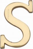 C1565 2 S-PB Heritage Brass Alphabet S Pin Fix 51mm &lpar;2"&rpar; Polished Brass Finish