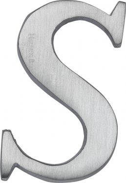 Click Here To Enlarge This Photo Of C1565 2 S-SC Heritage Brass Alphabet S Pin Fix 51mm &lpar;2"&rpar; Satin Chrome Finish