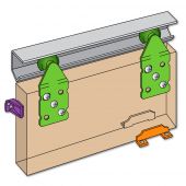 1268 - HENDERSON ST12 Single Top Wardrobe Single Track Sliding Door Gear &lpar;600mm Max Opening Width&rpar;