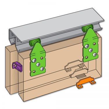 Click Here To Enlarge This Photo Of 1297 - HENDERSON W24 Double Top Double Track Sliding Door Gear &lpar;2400mm Max Opening Width&rpar;
