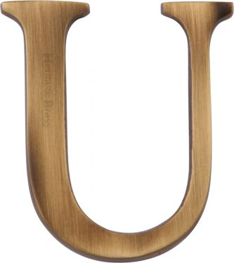 Click Here To Enlarge This Photo Of C1565 2 U-AT Heritage Brass Alphabet U Pin Fix 51mm &lpar;2"&rpar; Antique Brass Finish