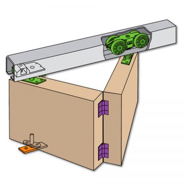 Click Here To Enlarge This Photo Of L17960 - HENDERSON HF25&sol;12 Husky 25kg Folding Track Sliding Door Gear suits up to 1200mm Opening Width &lpar;Max 2 Doors&rpar;