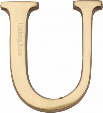 Click Here To Enlarge This Photo Of C1565 2 U-PB Heritage Brass Alphabet U Pin Fix 51mm &lpar;2"&rpar; Polished Brass Finish