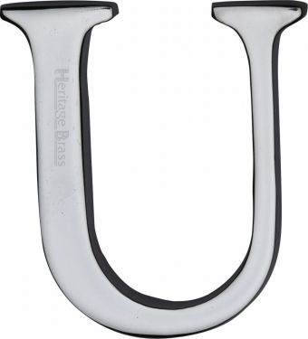 Click Here To Enlarge This Photo Of C1565 2 U-PC Heritage Brass Alphabet U Pin Fix 51mm &lpar;2"&rpar; Polished Chrome Finish