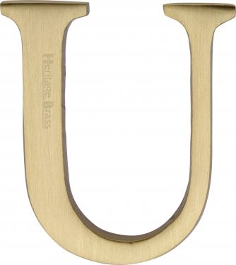 Click Here To Enlarge This Photo Of C1565 2 U-SB Heritage Brass Alphabet U Pin Fix 51mm &lpar;2"&rpar; Satin Brass Finish