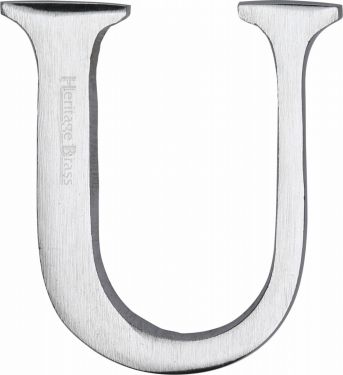 Click Here To Enlarge This Photo Of C1565 2 U-SC Heritage Brass Alphabet U Pin Fix 51mm &lpar;2"&rpar; Satin Chrome Finish