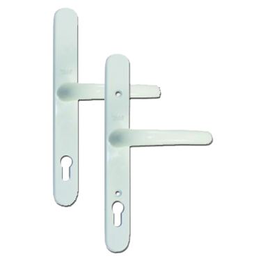 Click Here To Enlarge This Photo Of L17788 - Yale White Espagnolette Handles R&sol;H - 92mm Centres - Adjustable Screw Centres - 270mm Backplate