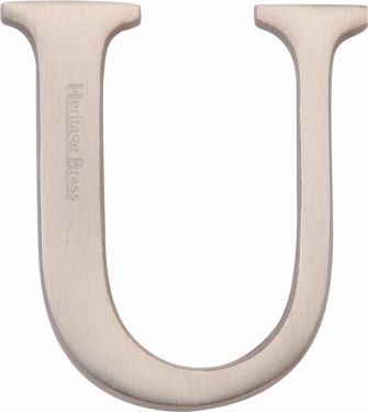 Click Here To Enlarge This Photo Of C1565 2 U-SN Heritage Brass Alphabet U Pin Fix 51mm &lpar;2"&rpar; Satin Nickel Finish