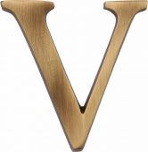 C1565 2 V-AT Heritage Brass Alphabet V Pin Fix 51mm &lpar;2"&rpar; Antique Brass Finish