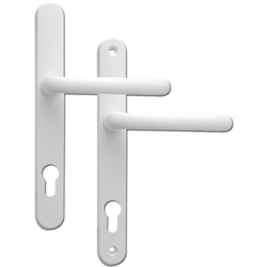 Click Here To Enlarge This Photo Of L18422 - Fab & Fix White Espagnolette Handles - 92&sol;62mm Centres - 211mm Screw Centres - 243mm Backplate