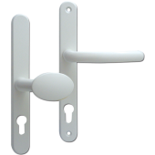 L18432 - Fab & Fix White Espagnolette Handles - 92&sol;62mm Centres - 211mm Screw Centres - 243mm Backplate