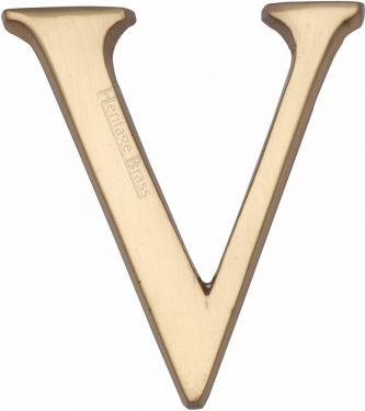 Click Here To Enlarge This Photo Of C1565 2 V-PB Heritage Brass Alphabet V Pin Fix 51mm &lpar;2"&rpar; Polished Brass Finish